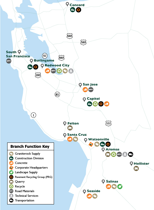 Map of branch locations